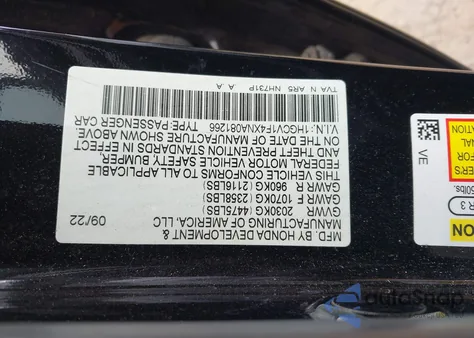 2022 Honda Accord Sport Special Edition from USA, damaged, VIN 1HGCV1F4XNA081266